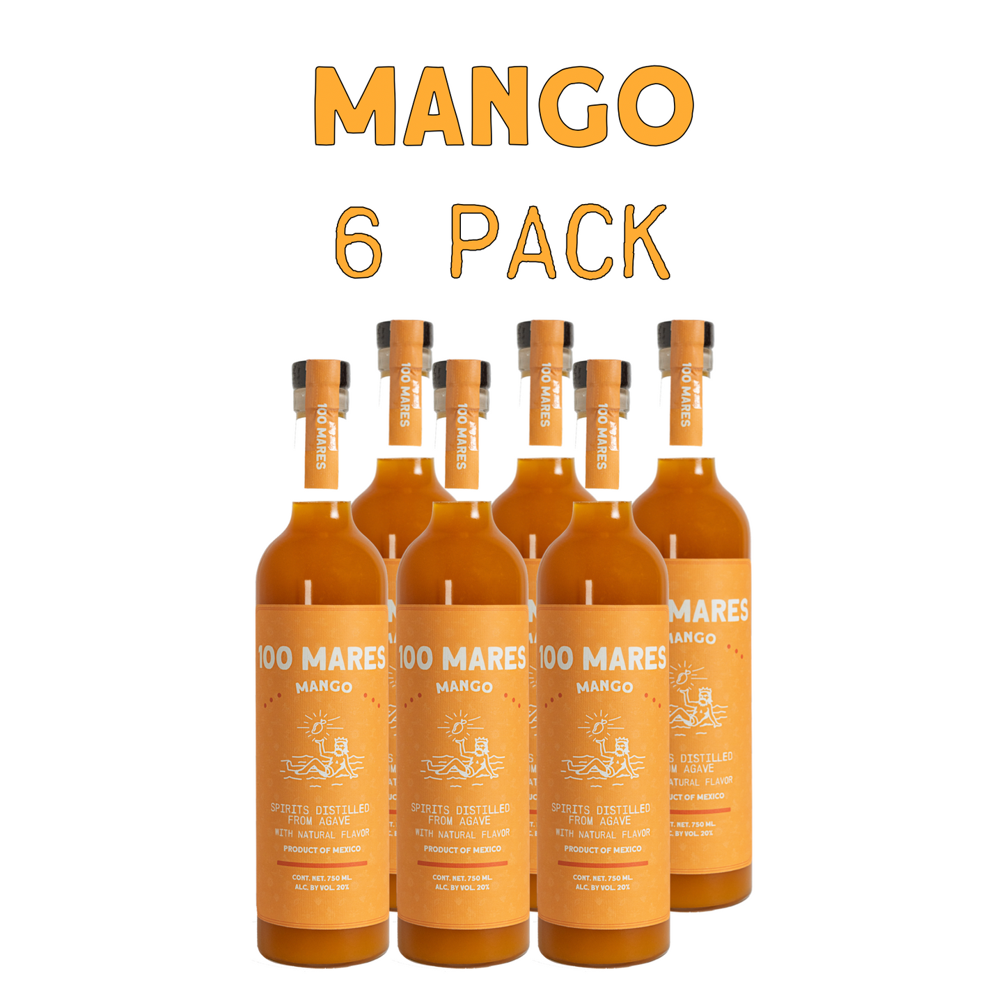 100 MARES Tequila MANGO ( 6 Pack )